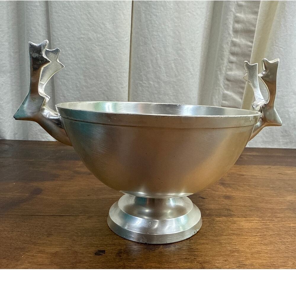 Crate and Barrel Metal Small Reindeer Candy Snack Bowl Christmas Holiday India